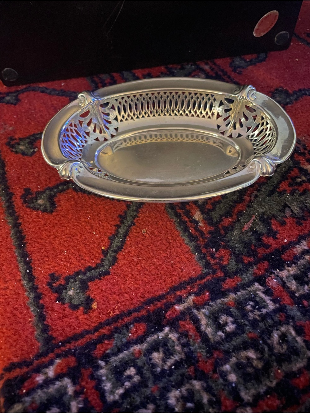 Antique Silver Plated Bon bon dish